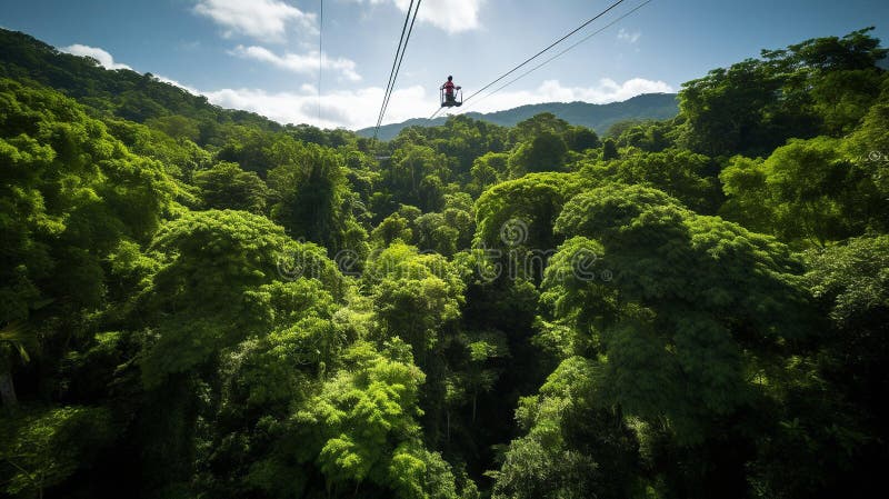 Zip-line adventure through rainforest canopy