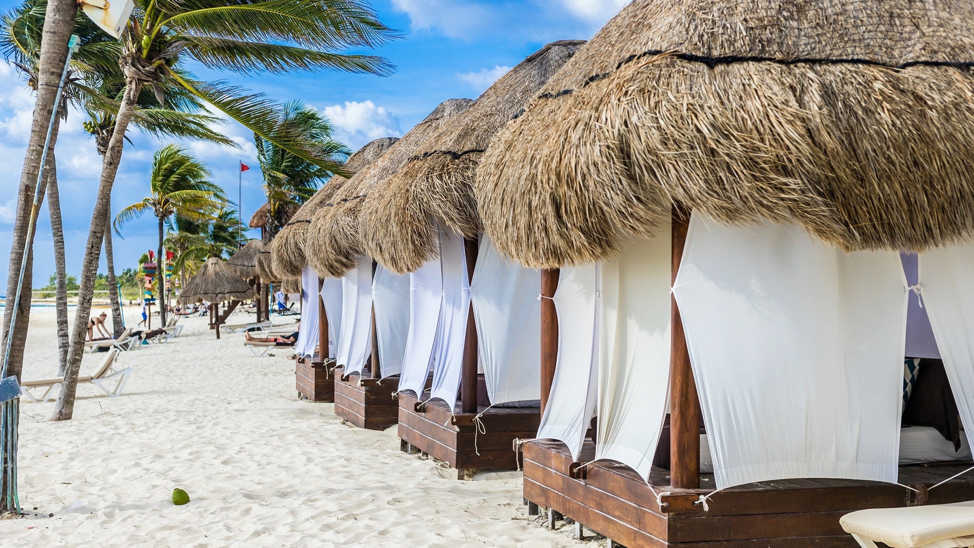 Luxury beach cabanas and spa facilities